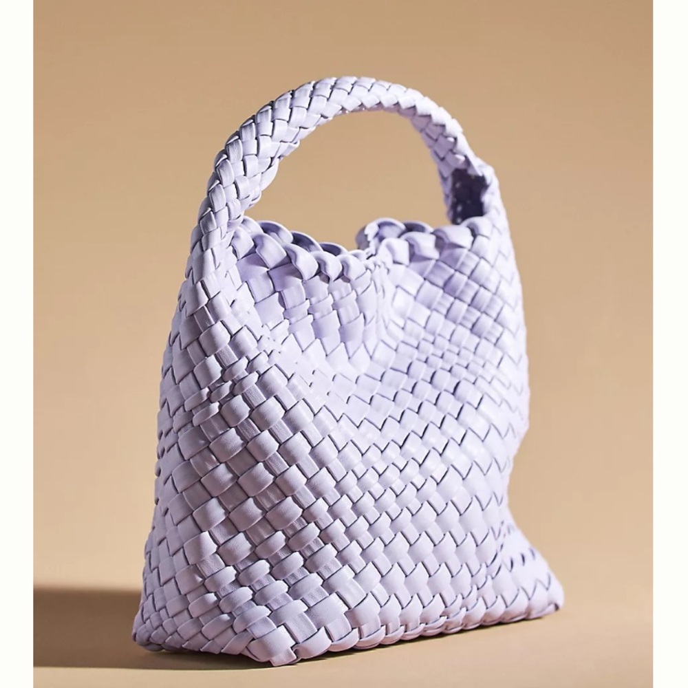 Mini Woven Faux Leather Tote